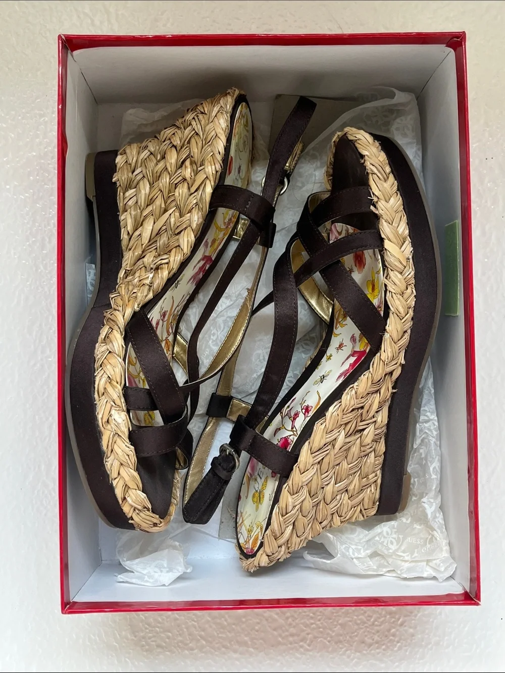 Guess Brown Wedge Sandals